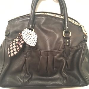 Laundry by Shelli Segal Black Leather Satchel Bag